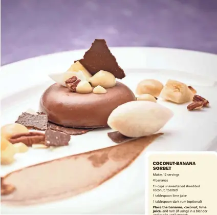  ?? THE CULINARY INSTITUTE OF AMERICA VIA AP ?? This dish of “Three Pleasures” chocolate-banana panna cotta is from a recipe by the Culinary Institute of America.