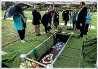  ?? ?? Twelve people were at the burial, including staff from the rest home and funeral home, a member of the public, a church minister and her assistant, and two journalist­s.