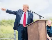  ?? SERGIO FLORES/GETTY-AFP ?? Former President Donald Trump tours the border Wednesday near Pharr, Texas.