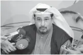  ??  ?? Kuwait Olympic Committee’s Chairman Sheikh Fahad Jaber Al-Ali Al-Sabah.