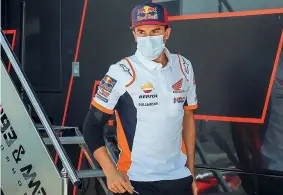  ?? (Epa) ?? Fretta Marc Marquez con il braccio fasciato era tornato in pista dopo la prima operazione