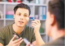  ?? Viacheslav Iacobchuk / Dreamstime ?? About a third of American men under 45 said they’d consider trying makeup, a September survey by Morning Consult found.