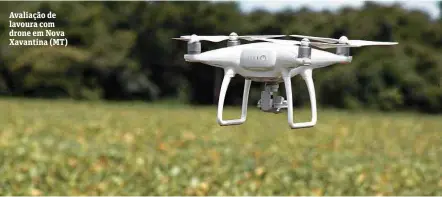  ?? Mauro Zafalon/Folhapress ?? Avaliação de lavoura com drone em Nova Xavantina (MT)