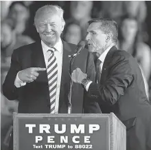  ?? GEORGE FREY ?? Michael Flynn was briefly part of President Donald Trump’s administra­tion.