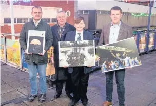  ??  ?? ●●Kieran Kilroy, Brendan Webb (centre manager), Declan Quinn and Mike Petch