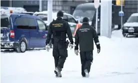  ?? Tuesday. Photograph: Lehtikuva/Reuters ?? Border guards at the Raja-Jooseppi internatio­nal border crossing in Inari, Finland, on