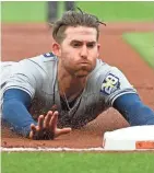  ?? TOMMY GILLIGAN / USA TODAY SPORTS ?? The Brewers acquired versatile infielder Brad Miller on Sunday and optioned him to Class AAA Colorado Springs.