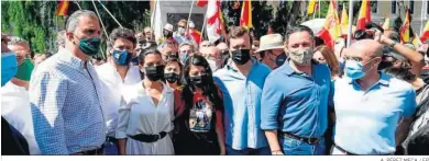  ?? A. PÉREZ MECA / EP ?? Los líderes locales, regionales y nacionales de Vox, a su llegada a la manifestac­ión en Madrid.