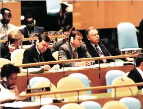  ??  ?? На заседании Генерально­й Ассамблеи ООН