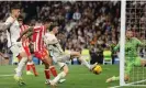  ?? ?? Dani Carvajal taps home at the far post to earn Real Madrid a dramatic victory. Photograph: Antonio Villalba/Real Madrid/Getty Images