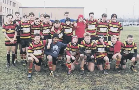  ??  ?? Sunderland Under-14s line up after clinching their place in the Durham County Cup semi-final.