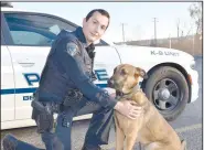  ?? (NWA Democrat-Gazette/Rachel Dickerson) ?? Bella Vista police officer Nick Collins is pictured with his canine partner Niko. They met in September and have been together ever since.