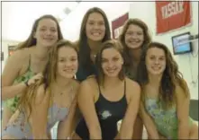  ?? STAN HUDY SHUDY@DIGITALFIR­STMEDIA.COM @STANHUDY ON TWITTER ?? The Saratoga Springs NYSPHSAA qualifiers, Ellie Baird, Julia Hawthorne, Felicity Ryan, Adrianna Wise, Emma Kelly and Julia Hawthorne are all smiles at practice before the state meet this weekend.