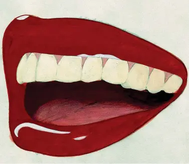  ??  ?? Tom Wesselmann (1931-2004), Study for Mouth 8 (1966, vernice acrilica e matita su carta, particolar­e), New York, Moma