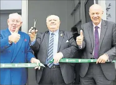  ??  ?? Pat Gallagher, Gerry Clarkson and Damian Green at the opening of the business park