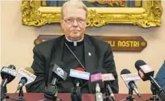  ?? AP ?? Albany Bishop Edward Scharfenbe­rger said bankruptcy protection for the Buffalo Catholic diocese was “a path forward for healing.”