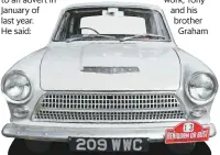  ??  ?? Fans of thoroughly debugged classics could do worse than Tony Falder’s Ford Cortina 1200 Deluxe.