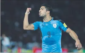  ?? FOTO: AP ?? Luis Suárez, durante el último partido de su selección contra la de Chile