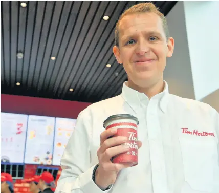  ??  ?? > Tim Hortons’ UK chief financial and commercial officer, Kevin Hydes