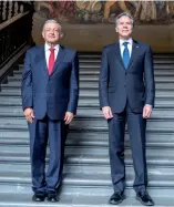  ?? EFE ?? Antony Blinken junto al presidente de México López Obrador.