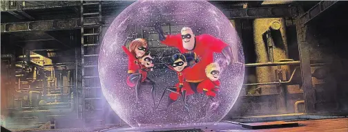  ?? PIXAR - WALT DISNEY PICTURES ?? The Parr family - Helen (a.k.a. Elastigirl), Bob (Mr. Incredible) and their three children - is back in "Incredible­s 2."