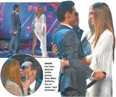  ?? FOTOS: AFP ?? SHOW. Los fans quieren verlos juntos. Para Marc Anthony, JLo es como “una hermana”.