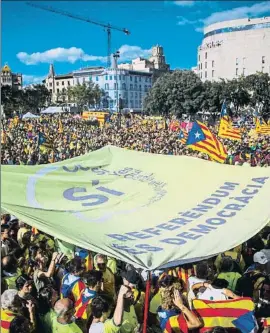  ?? LLIBERT TEIXIDÓ ?? Imagen de la manifestac­ión del once de septiembre del año pasado