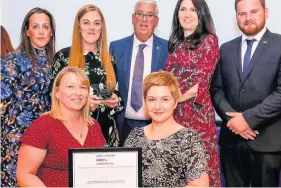  ??  ?? ● Pictured from left, back, Chief Inspector Helen Douglas, North Wales Police; Lyndsey Campbell-Williams, North Wales Police Commission­er Arfon Jones, Bethan Lloyd Jukes, Jay Garden, front, Sheree Ellingwort­h and Sian Purcell.