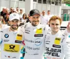  ?? BILD: SN/DIENER/EXTRA ?? Samstag war die DTM-Welt für Lucas Auer (r.) nach Platz zwei noch in Ordnung, Sonntag freuten sich nur mehr Gary Paffett (M.) und Timo Glock.