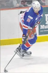  ?? JASON SIMMONDS/JOURNAL PIONEER ?? Kallum Muirhead of the Summerside D. Alex MacDonald Ford Western Capitals was named the first star of Thursday night’s MHL (Maritime Junior Hockey League) game against the Woodstock Slammers at Eastlink Arena.