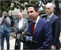  ?? JANE TYSKA, BAY AREA NEWS GROUP PHOTO) ?? Santa Clara County District Attorney Jeff Rosen speaks at a press conference at the Santa Clara County Hall of Justice on June 6.