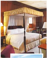  ??  ?? Four-poster beds offer plenty of luxury, ensuring guests leave the ancient manor well-rested.