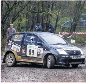  ??  ?? Mark Christophe­r and Peter Littlefiel­d topped a class of one as the Gwynnespee­d Rally Challenge winners on the Wyedean Rally. Christophe­r came into the event off the back of a strong run on Wales Rally GB, and used his double points joker to take 50...