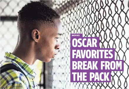  ?? DAVID BORNFRIEND, COURTESY OF A24 ?? Ashton Sanders is a teenager struggling to find his way in Moonlight, one of the early front-runners in the race for best picture.