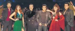  ??  ?? (From left) Saqib Saleem, Daisy Shah, Anil Kapoor, Salman Khan, Jacqueline Fernandez and Bobby Deol in Race 3