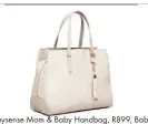  ??  ?? Babysense Mom & Baby Handbag, R899, Baby City, Babies R Us, leading online stores, leading retail outlets