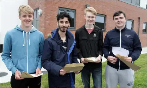  ??  ?? Eoghan Mahon, Abdullah Amin, Marco Fleck and Brian Sweetman at CBS secondary school.