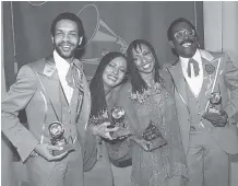  ?? THE ASSOCIATED PRESS ?? Recognize these smiling faces? Neither do we. A Taste of Honey, which gave the world Boogie Oogie Oogie, beat nominees Elvis Costello, The Cars, Toto and Chris Rea for best album in 1979.