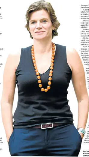  ?? Picture: Supplied ?? Mazzucato, an Italian-American, stresses ‘mission-oriented’ strategies as the key to success.