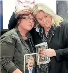  ??  ?? Anna Osborne, left, lost her husband and Sonya Rockhouse lost her son in the Pike River mine disaster.