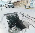  ?? FOTO: EL HERALDO ?? El tragante es un riesgo para los peatones del centro capitalino.