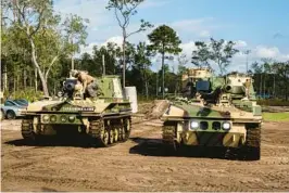  ?? ?? Visitors can get behind the controls of a 17-ton FV433 Abbot tank at Tank America.