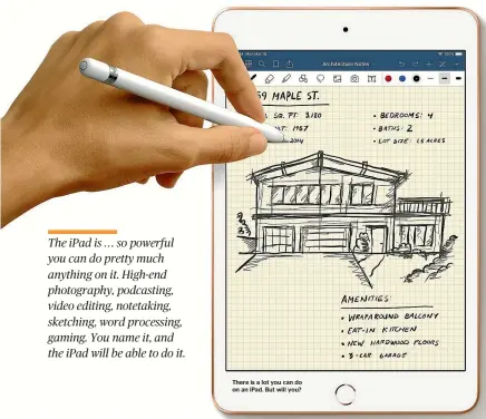  ??  ?? There is a lot you can do on an iPad. But will you?