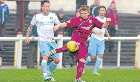  ??  ?? Ryan Mccord’s second strike in the 7-1 win would not have been out of place in the Champions League, says boss Dick Campbell.