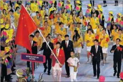  ??  ?? BAJO LUPA. Los deportista­s chinos durante el desfile en Río 2016.