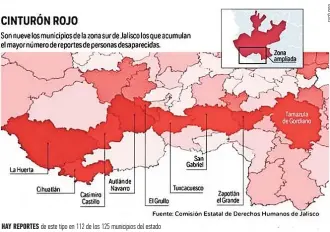  ??  ?? HAY reportes de este tipo en 112 de los 125 municipios del estado