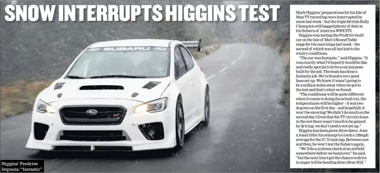  ?? Photos: James Gibson, mcklein-imagedatab­ase.com, Alfonsas Rakauskas ?? Higgins’ Prodrive Impreza: “fantastic”