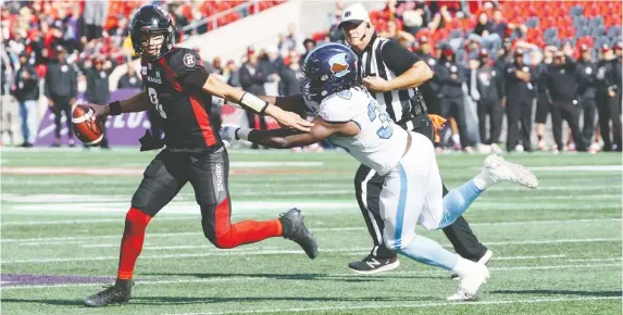  ?? JANA CHYTILOVA FILES ?? Quarterbac­k Will Arndt, who faced the Argonauts in relief Sept. 7 in Ottawa, will get his first CFL start Friday when the Redblacks visit Toronto.