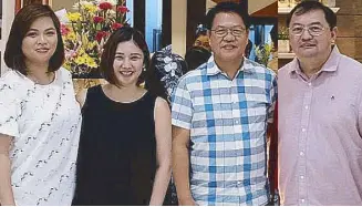  ??  ?? Kezia R. Bautista, operations manager; Arta Belmonte Batenga, administra­tion manager; Ed Ayento, president-ENA Power Builders Inc. and Paul Angel G. Galang, president of Angel Interiors & Constructi­on Corp.