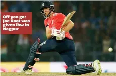  ??  ?? Off you go: Joe Root was given lbw in Nagpur